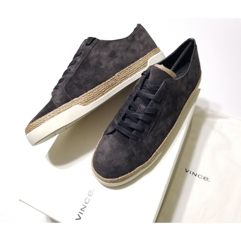 Vince Jadon Suede Espadrille Sneakers‎ Graphite Grey NIB Size 8 $225